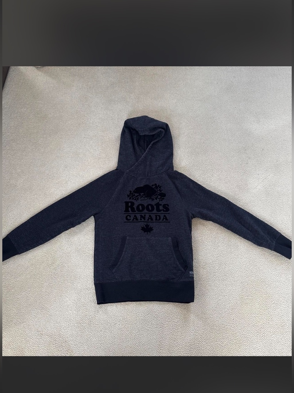 Roots Logo Pullover Salt & Pepper XS Hoodie
